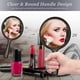 thumbnail image 5 of 1 espejo de mano de doble cara, espejo de mano con aumento de 1X/2X y mango, espejo de mano transparente, espejo de maquillaje de forma redondeada, 5 of 6
