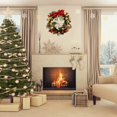 thumbnail image 4 of NEW Christmas Wreath Xmas Garland with Battery Operated LED String Lights Decors Big Christmas Wreath Rattan Window Front Door Wall Hanging Tree Garland with Bell Ornament, 4 of 10