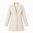 thumbnail image 3 of Women Coat Winter Casual Long Sleeve Solid Color Button Front Lapel Coat with Pockets Soft Loose Fit Cozy Outerwear for Office Wear, 3 of 6