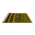 thumbnail image 2 of Ahgly Company Machine Washable Indoor Square Solid Yellow Modern Area Rugs, 6' Square, 2 of 4