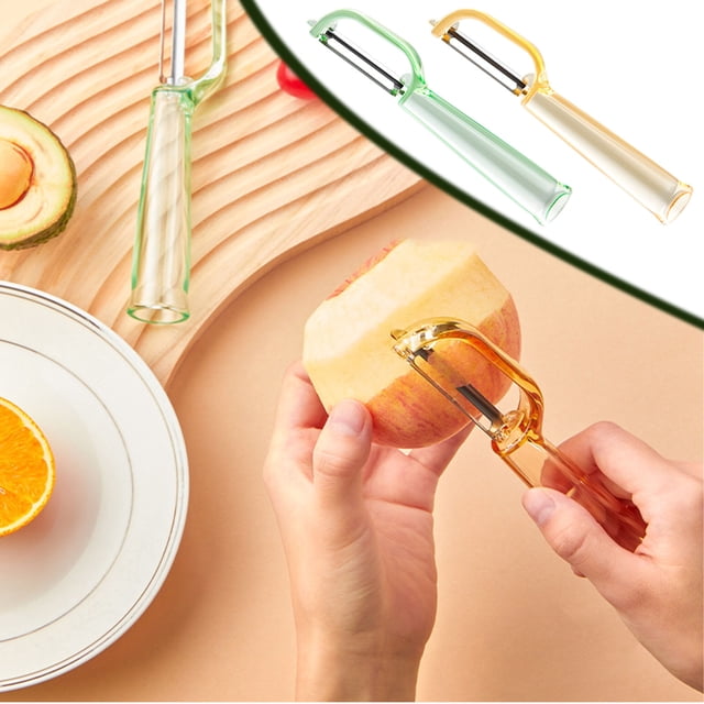 Cuchillo pelador 2 en 1 para frutas y verduras - pelador de cocina multiusos con mango ergonómico para pelar y cortar fácilmente