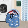 thumbnail image 5 of 50L Extra Large Popup Hamper Collapsible Laundry Basket With Zippered Lid 15.7x18.5in Daisies Clouds, 5 of 7