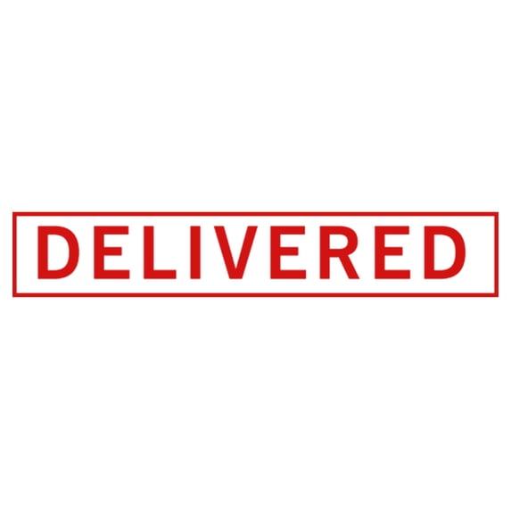 Printtoo Delivered Self Inking Rubber Stamp Pre-Inked Office Stamp- Home Office Business Stationery, Red- 42 x 9 mm