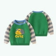 thumbnail image 4 of Odeerbi Toddler Boys Girls Sweater Cute Winter Thermal Knit Crewneck Sweater Winter Knitted Soft Cute Puppy Print Striped Unisex Sweater Toddler Clothes Green, 4 of 7