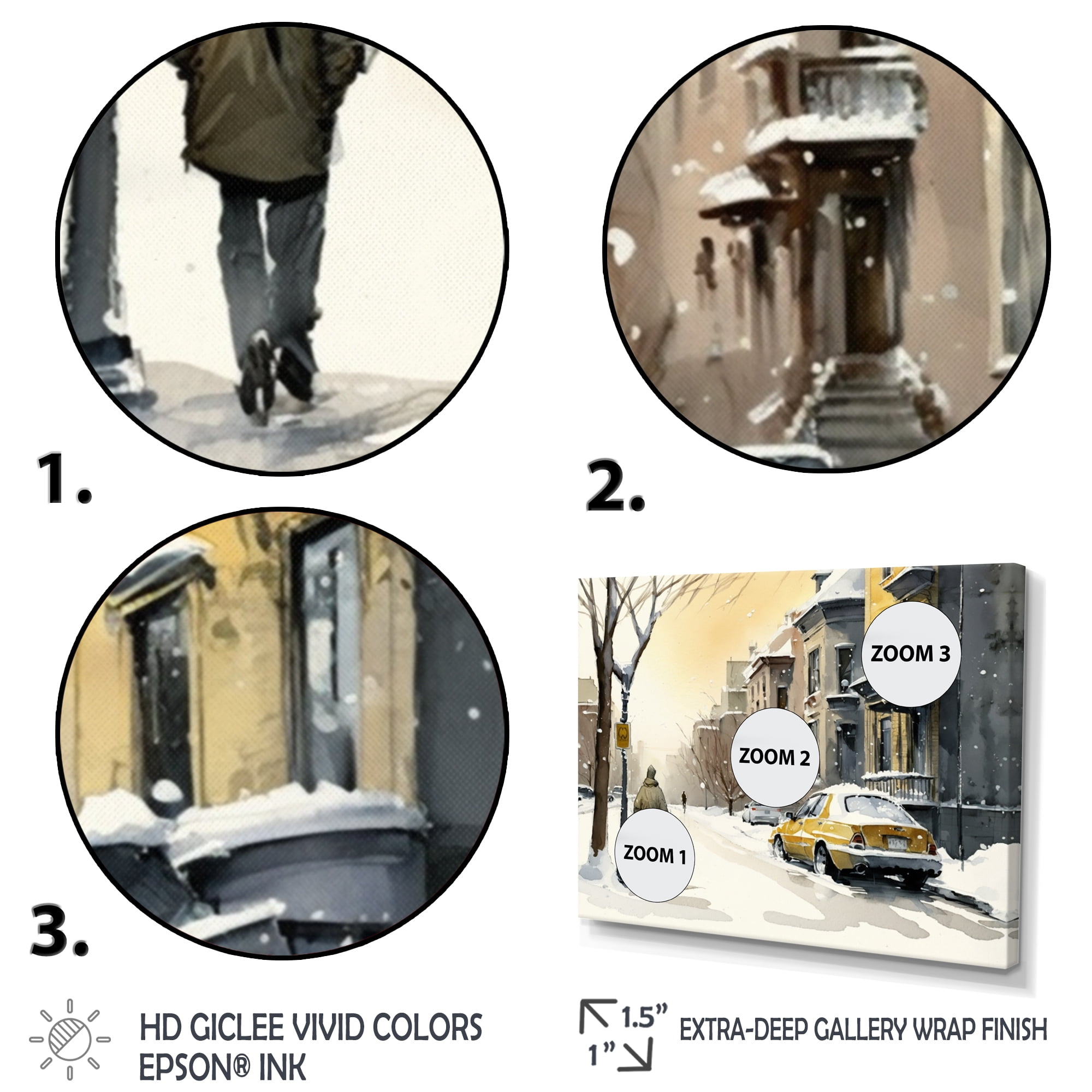 Designart Quebec During Snowfall I Canvas Wall Art