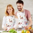 thumbnail image 3 of Chicken Watercolor Rooster Egg Pattern Apron-Garden Aprons for Women with Pockets-Cotton Linen Waterproof Kitchen Cooking Gardening Aprons Adjustable for Kitchen,Cooking,BBQ and Salon 33x27 Inch, 3 of 7
