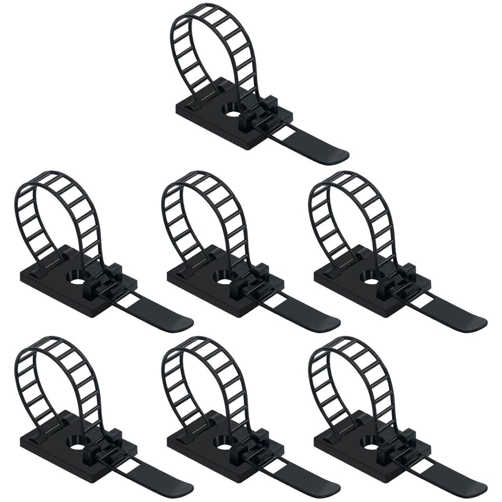 Yohome 50pcs Adjustable Self Adhesive Nylon Cable Straps Cable Ties Cord Clamp for