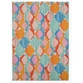 thumbnail image 1 of Tapis d'extérieur lavable Panama aqua & orange 5 pi x7 pi, 1 of 9
