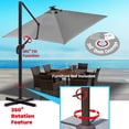 thumbnail image 5 of SUNNYOUTDOOR 8'x8' Sunbrella Cover Umbrella Deluxe Cantilever Umbrella Outdoor Garden Patio Umbrella (harcoal), 5 of 6