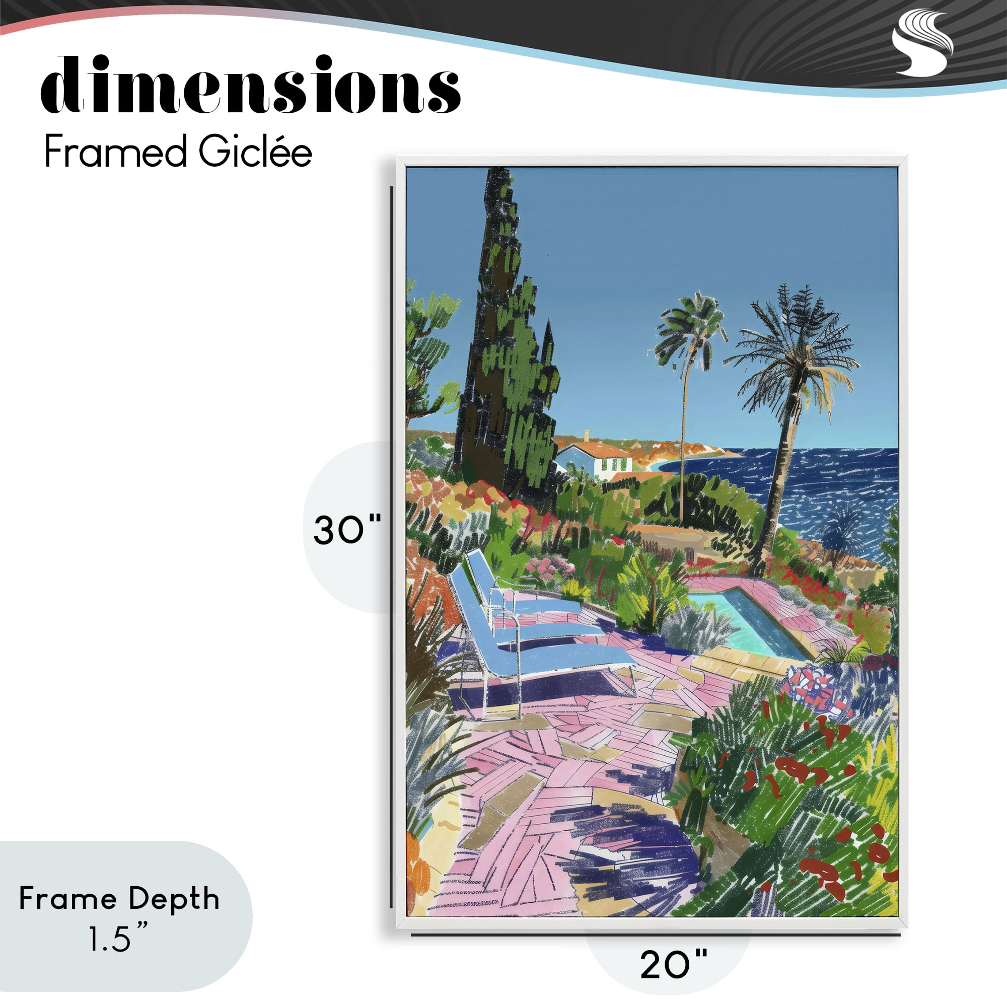Stupell Industries Pool View to Ocean White Framed Giclee Art, design by Creative Studio