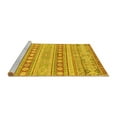 thumbnail image 2 of Ahgly Company Machine Washable Indoor Round Abstract Yellow Modern Area Rugs, 6' Round, 2 of 4