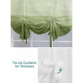 thumbnail image 3 of Sage Green Ombre Tie Up Curtains for Windows 63 Inch Length Balloon Curtains Kitchen Adjustable Balloon Window Shade Modern Abstract Art Ocean Oil Painting Tie Up Bathroom Curtain Window 42"x63", 3 of 6