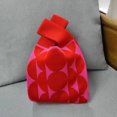 thumbnail image 4 of Girls Knot Reusable Shopping Bags Knit Handbag Tote Bag Wrist Bag BLACK, 4 of 8