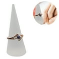 thumbnail image 2 of White Acrylic Ring Holder - Single Finger Ring Stand Cone Jewelry Display Tower, 2 of 5