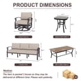 thumbnail image 6 of ALAULM Aluminum Patio Furniture Set with Coffee Table Rectangular, 5-seat Outdoor Sectional Furniture w/2 Swivel Chairs, Patio Conversation Set for Porch, Backyard, Poolside-Sand, 6 of 8
