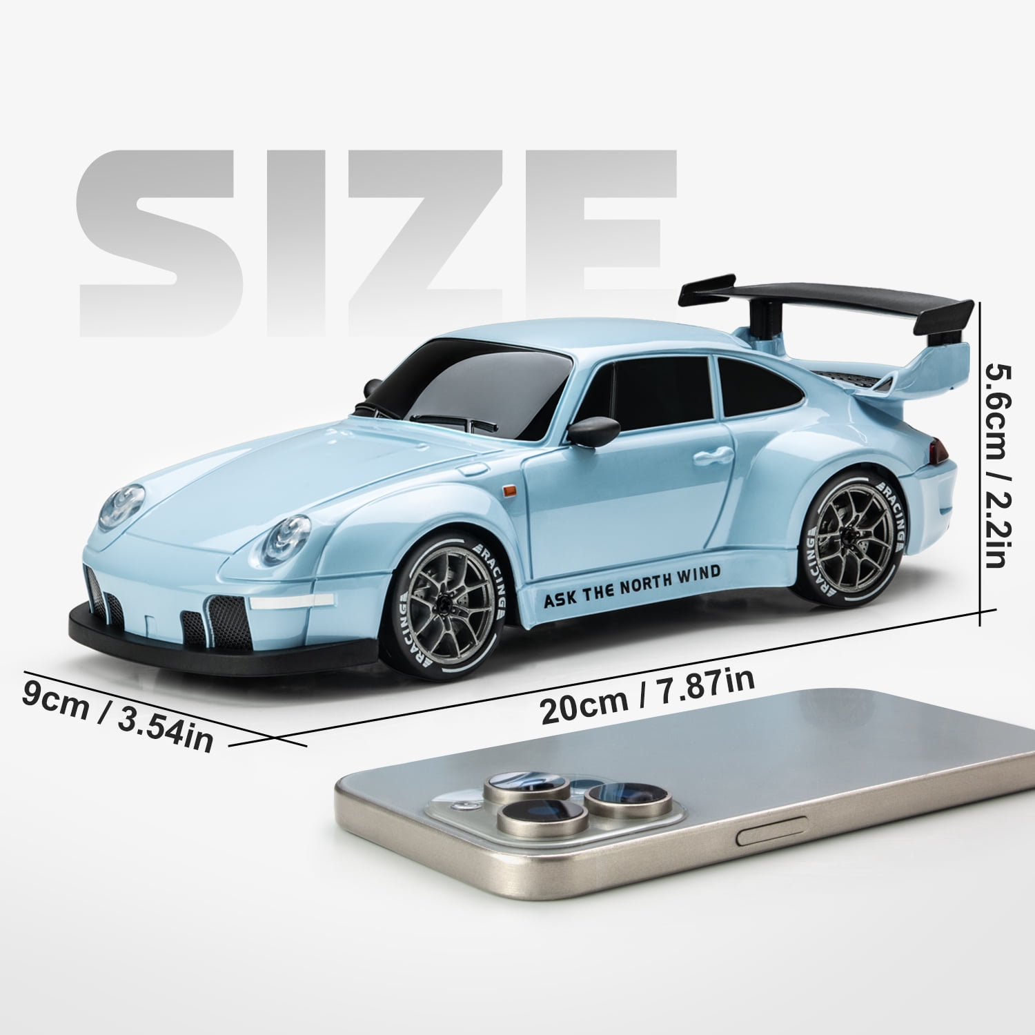 Storvive RC Drift Car, 1:24 Remote Control Cars, 2.4GHz 20KM/H 4WD High Speed RC Race with LED Lights for Boys Girls,Green