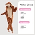thumbnail image 5 of JUOLOET Unisex Adult Onesie Pajamas Donkey Animal One Piece Snug Fit Sleepwear Homewear（Brown Donkey,Small）, 5 of 6