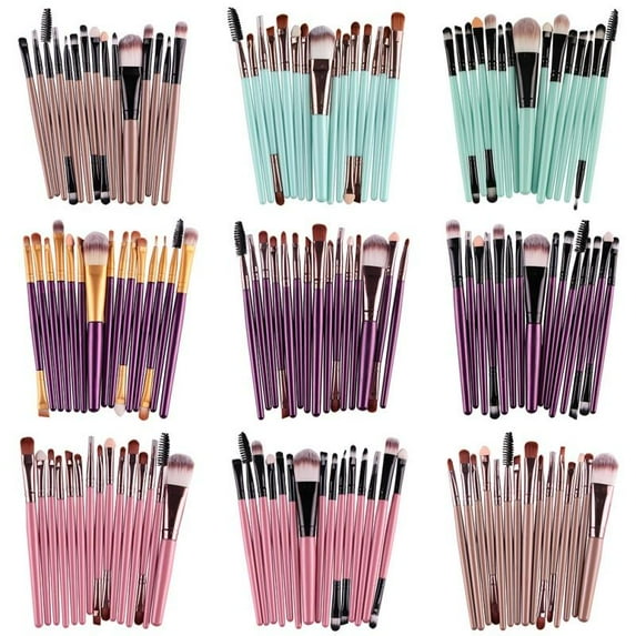 Professional Makeup Brushes Wood Handle Foundation Powder Eye Shadow Eyeliner Lip Blending Make up Set Synthetic Hair Gold Coffee