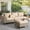 Beige, variant on Ovios 4 Pieces Wicker Patio Furniture Sets Outdoor Conversation Sectional Sofa for Backyard Deck
