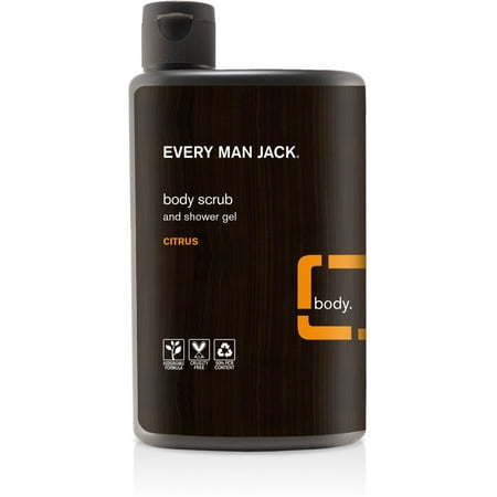 Every Man Jack Body Scrub & Shower Gel, Citrus 16.9 oz (Pack of 2)