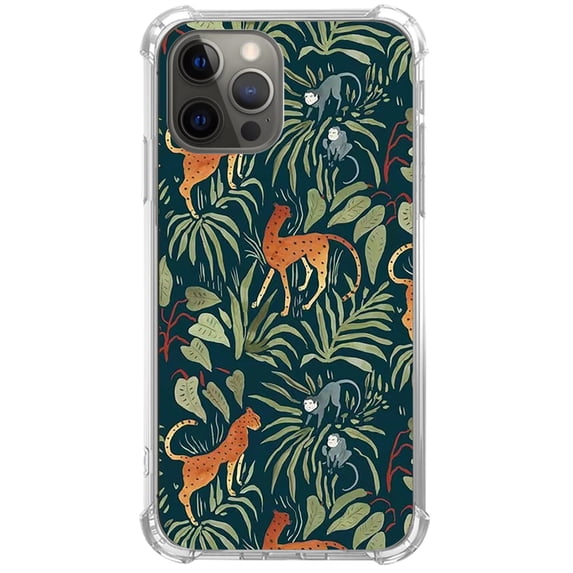 Monkey Tiger Jungle Pattern Case Compatible with iPhone 14 Pro,Unique Art Design TPU Bumper Cover Case