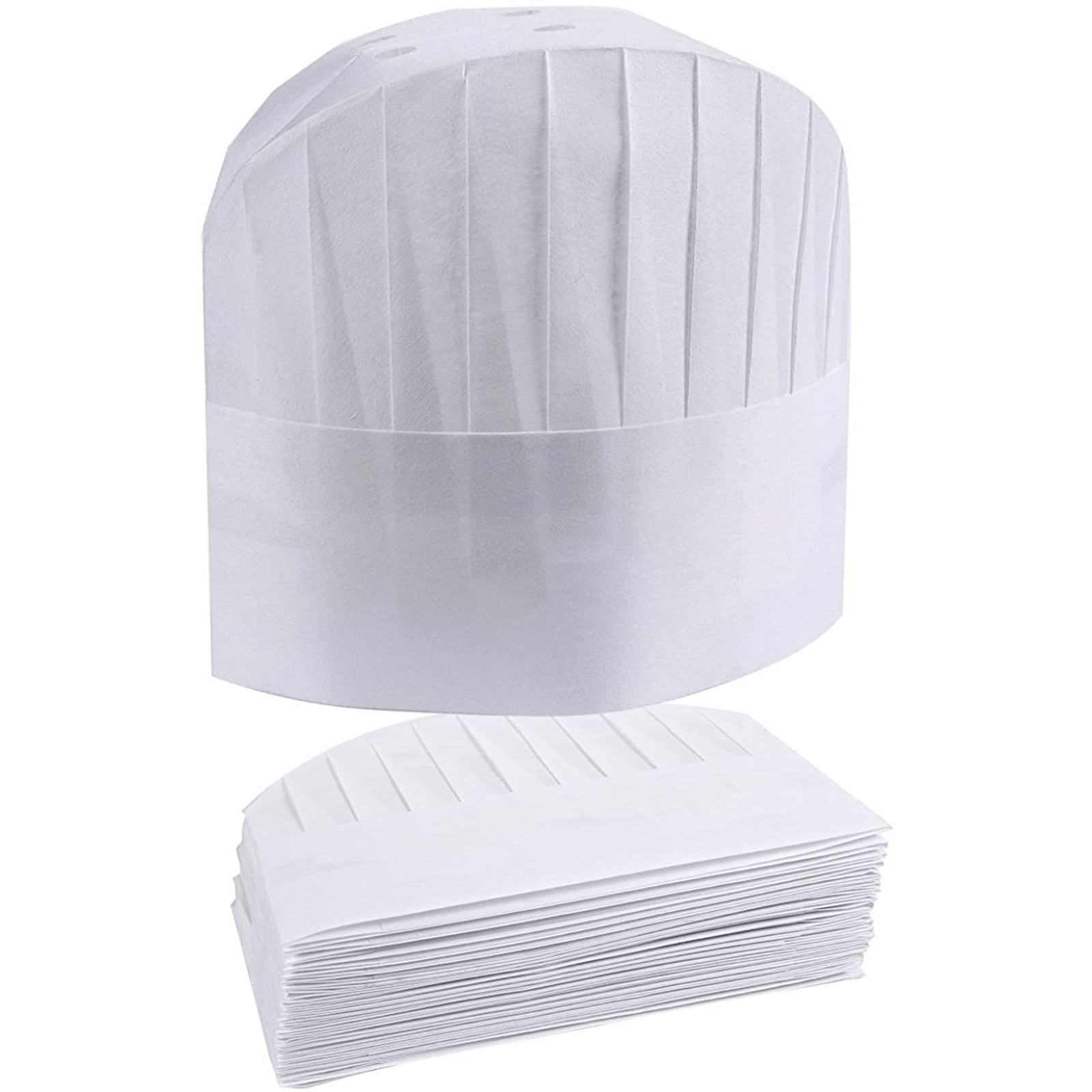 White Disposable Paper 9 inch Tall Chef Hats Kitchen Cook Caps Restaurant Hat 