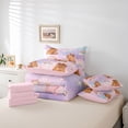 thumbnail image 6 of Erosebridal Kawaii Animals Capybara 7-Piece Twin Bedding Sets,Pink Bow Stars Cute Rainbow Bedding Comforter Set For Kids Girls ,Reversible Pink, 6 of 7