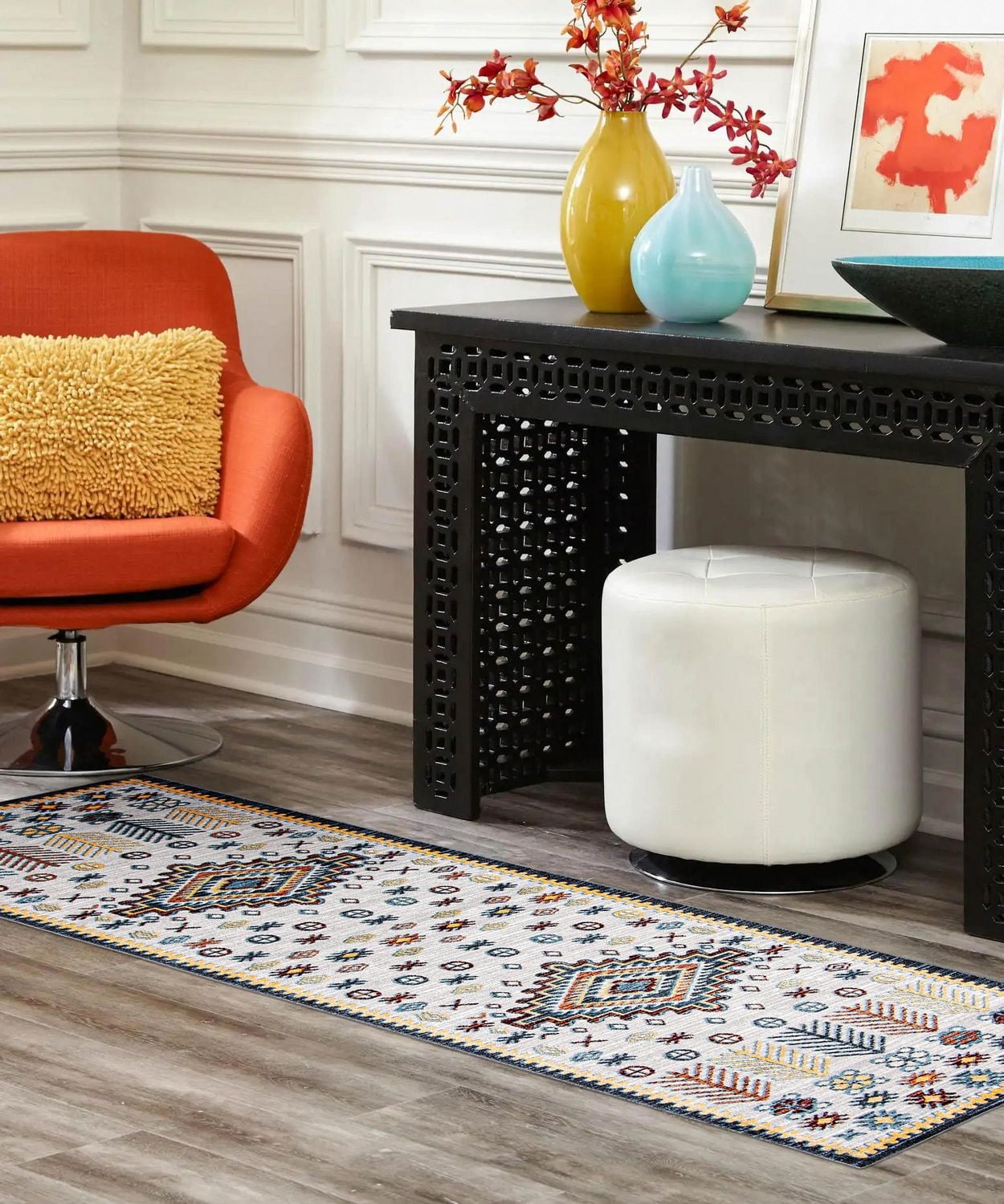 ECARPET Washable Southwestern Area Rug & Runner for Hallway, Living Room, Bedroom