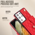 thumbnail image 3 of for Samsung Galaxy S21 Ultra Case, Wallet Phone PU Leather Case with Card Holder Crossbody Cover for Women Girls Strap Wristlet RFID Blocking Shockproof Protective Cover for Samsung S21 Ultra, Red, 3 of 9