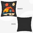 thumbnail image 6 of Serene Nighttime Scene Throw Pillow Covers - Set of 2 18x18in Featuring Red & Yellow Moons Clouds Stars Perfect for Couch Bed Car Decor, 6 of 8