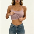 thumbnail image 2 of MDUKONU Tank Tops for Women Square Neck Spaghetti Strap Double Lined Y2K Going Out Camisole Top Size: One Size RD2, 2 of 7