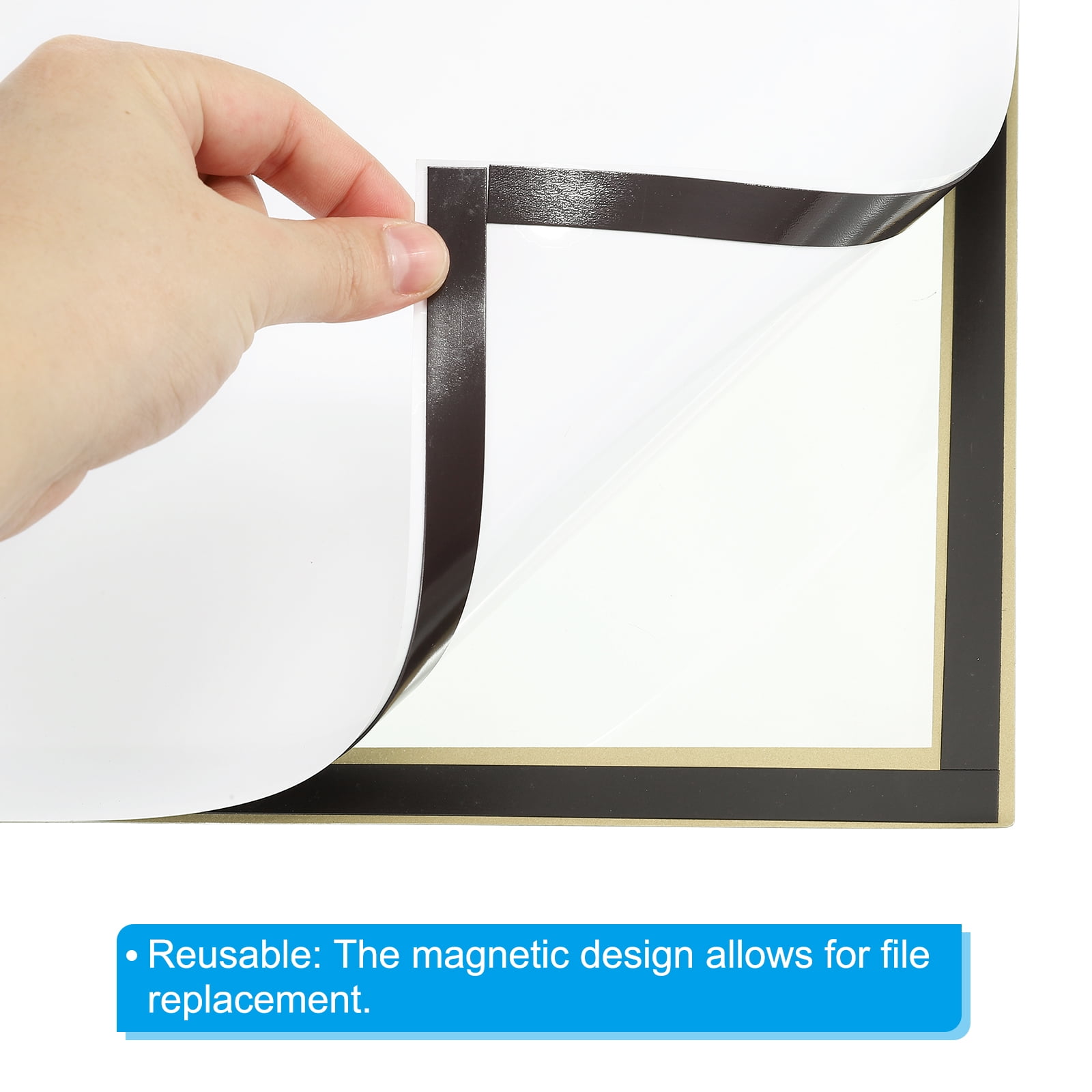 Uxcell 11.81" x 15.75" Diamond Paintings Frames, 2Pcs Diamond Art Frames Magnetic Picture Frame Self Adhesive for Refrigerator, Golden