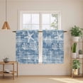 thumbnail image 2 of Haze Blue Coastal Kitchen Curtains 45 Inch Length, Summer Beach Nautical Starfish Coral Vintage Tiers Curtains for Bathroom Bedroom Cafe, Light Filtering Window Treatment Drapes 2 Panels 42"Wx45"L, 2 of 8
