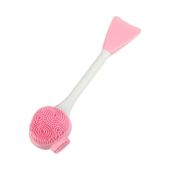 Unique Bargains Silicone Facial Cleansing Brush Multifunction Face Scrubber for Face Skincare Pink White 6.10"x1.57"
