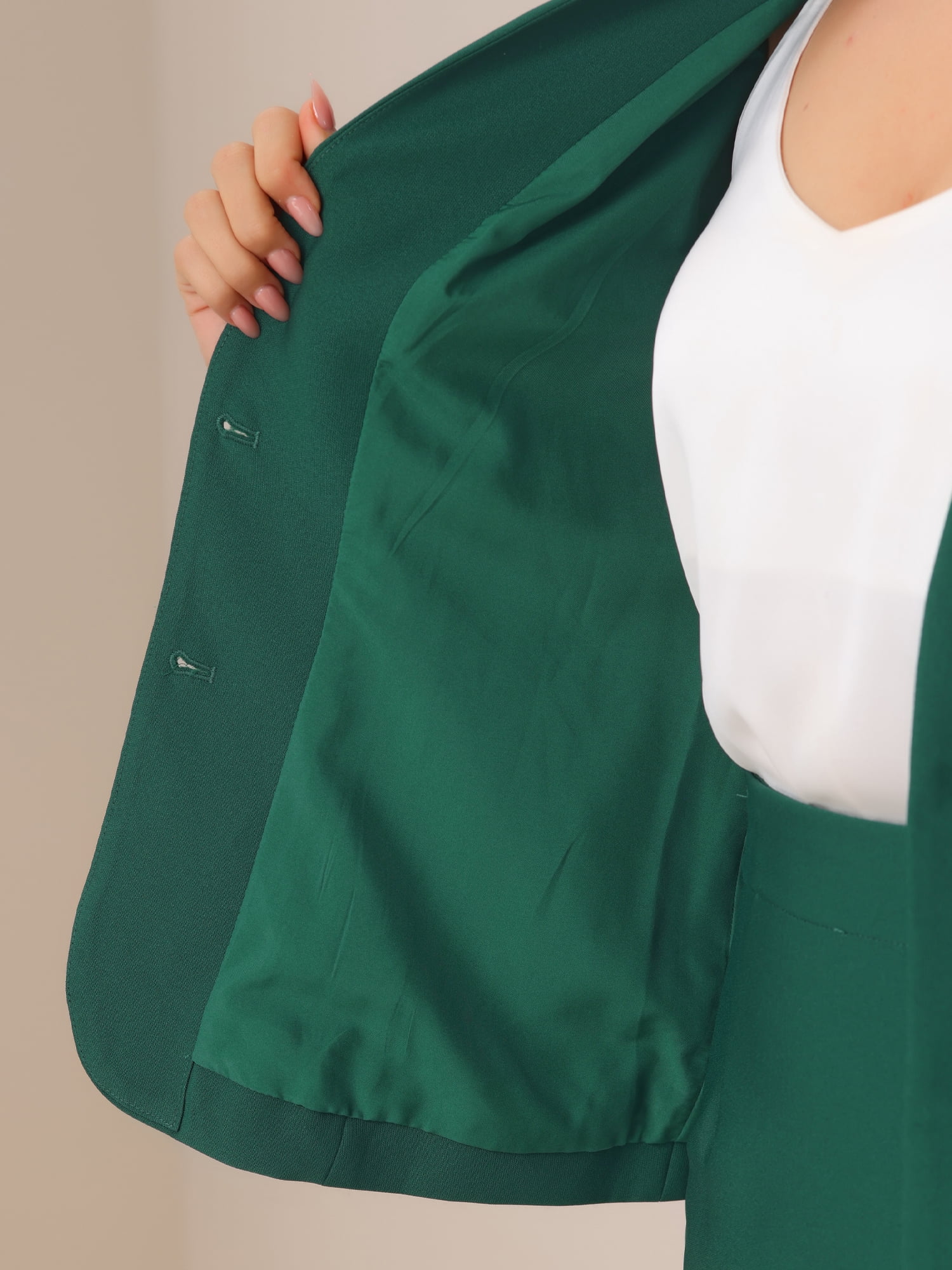 DARING DIVA Women's 2-Piece Business Blazer Pencil Skirt Suit Set S Green