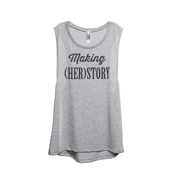 Thread Tank Making Herstory Women's Sleeveless Muscle Tank Top Sport Grey Small