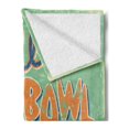 thumbnail image 2 of Vintage Soft Flannel Fleece Throw Blanket, Retro Bowling Game Night with Abstract Background Words Image, Cozy Plush for Indoor and Outdoor Use, 60" x 80", Fern Green Burgundy, by Ambesonne, 2 of 5