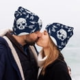 thumbnail image 5 of Lsque white arrow Skull Pattern Knitted Beanie, Unisex Winter Hat, Knit Hat Winter Beanies Thick Fisherman Beanies Cuffed Plain Skull Caps, 5 of 6