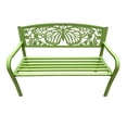 thumbnail image 3 of 50" Outdoor Metal Garden Bench with Butterfly Backrest Design - Green, 3 of 8