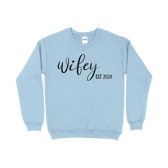 Wifey Est 2024 Sweatshirt, Newlywed Gift, Bridal Shower Gift, Wife Anniversary, Comfy Crewneck, Engagement Present, Couples Outfit