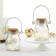 Kate Aspen Hanging Clear Jar with Fairy Lights (Set of 4)
