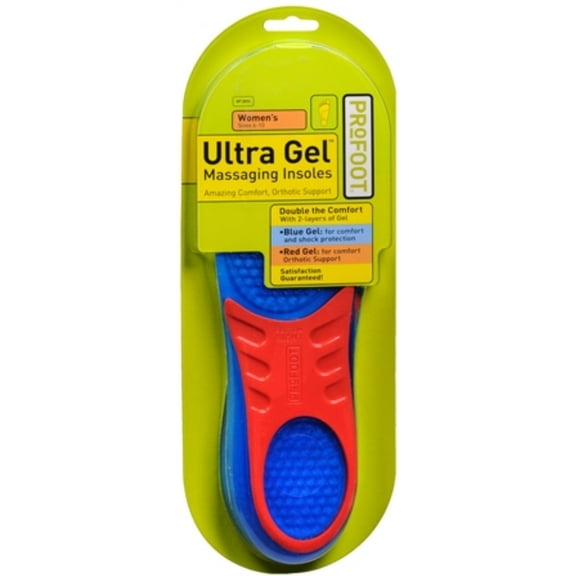 Profoot Ultra Gel Massaging Insoles, Women's 6-10, 1 Pair Pack of 2