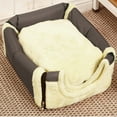 thumbnail image 4 of COM1950s Dog Bed House,Indoor Pet Bed with Removable Washable Cover,Self Warming Cat and Small Dog Bed with Mat,Cozy Plush Faux Shag Burrow Bed for Pets,Supportive Raised Rim,Medium Size, 4 of 8