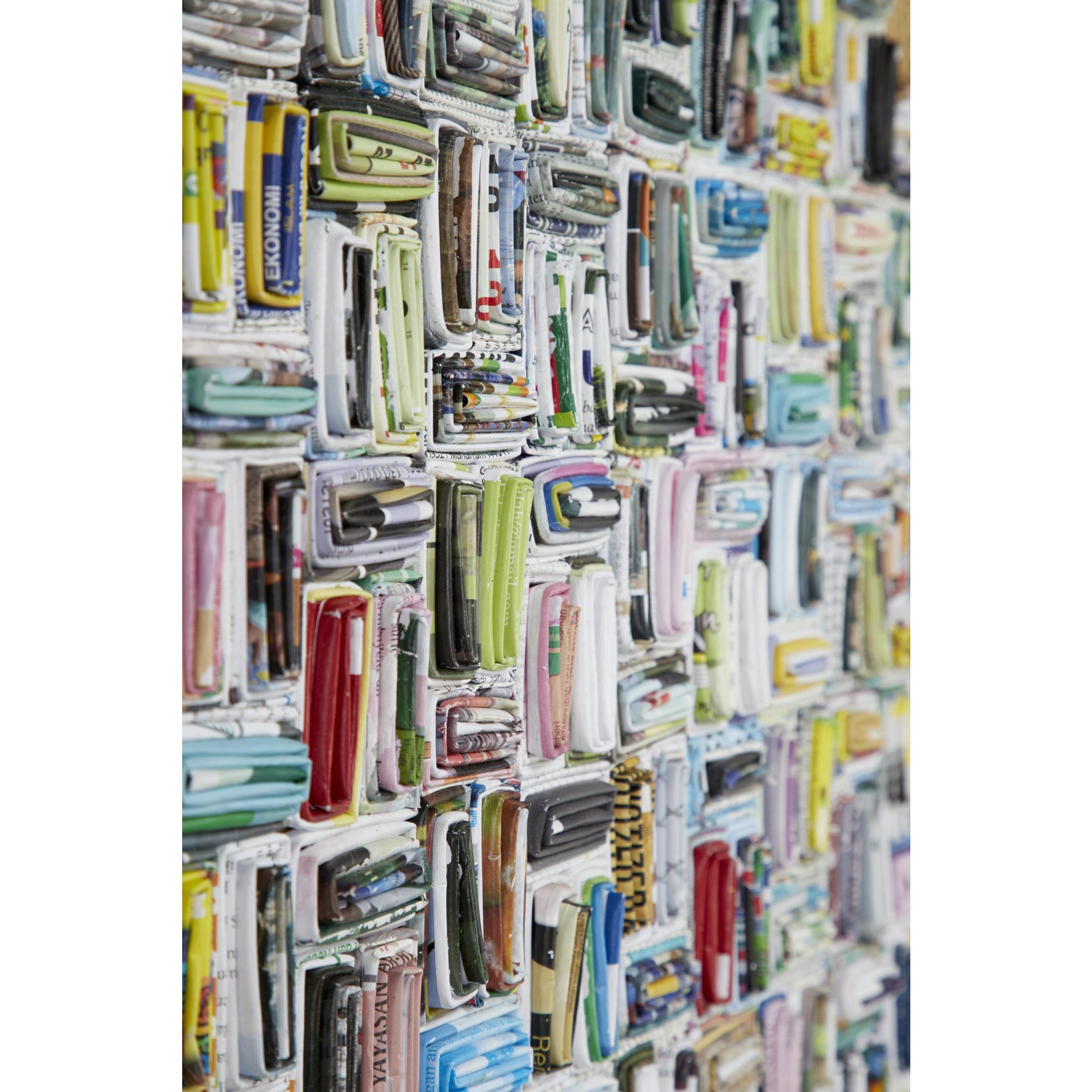 DecMode Multi Colored Paper Handmade Recycled Magazine Abstract Wall Decor