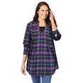 thumbnail image 2 of Woman Within Plus Size Flannel Tunic With Layered Look, 2 of 6