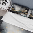 thumbnail image 4 of Designart "Abstract Marble Shapes and Lines II" Abstract Marble Bedding Covert Set - Modern Gold Abstract Bed Set With 2 Shams, 4 of 6