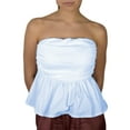 thumbnail image 1 of Gupgi Women Peplum Tube Top Solid Color Strapless Ruffle Bandeau Shirts Off Shoulder Ruched Tops, 1 of 8