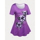thumbnail image 2 of Camiseta de Túnica de Talla Extra de Estampado Floral de Mariposa Rosegal  Camisetas tallas grandes, 2 of 5