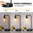 Rottogoon Industrial Touch Table Lamps with USB Ports and AC Outlets