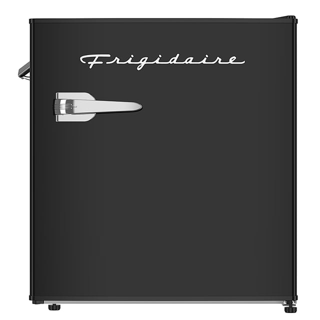 Frigidaire 1.6 Cu. ft. Retro Mini Fridge with Side Bottle Opener, Compact Refrigerator with Freezer Compartment, Black
